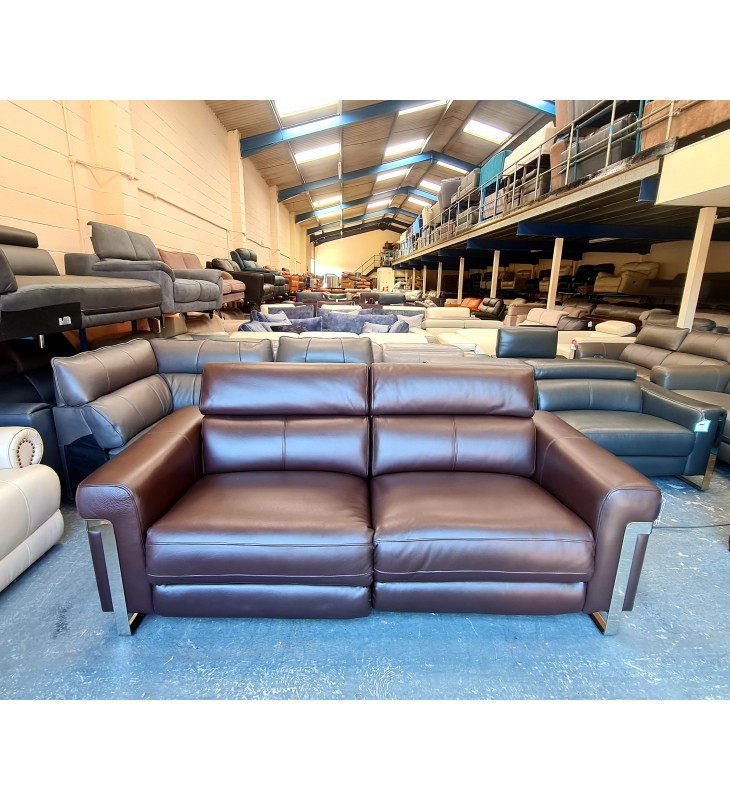 3 seater power best sale recliner leather sofa